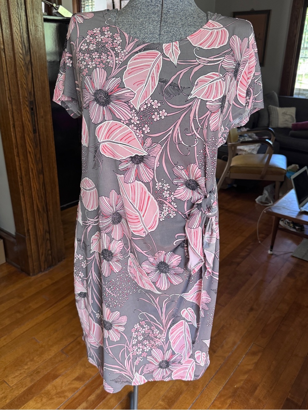 Robbie Bee Mock Wrap Sarong Floral Dress in Excellent Condition Sz L